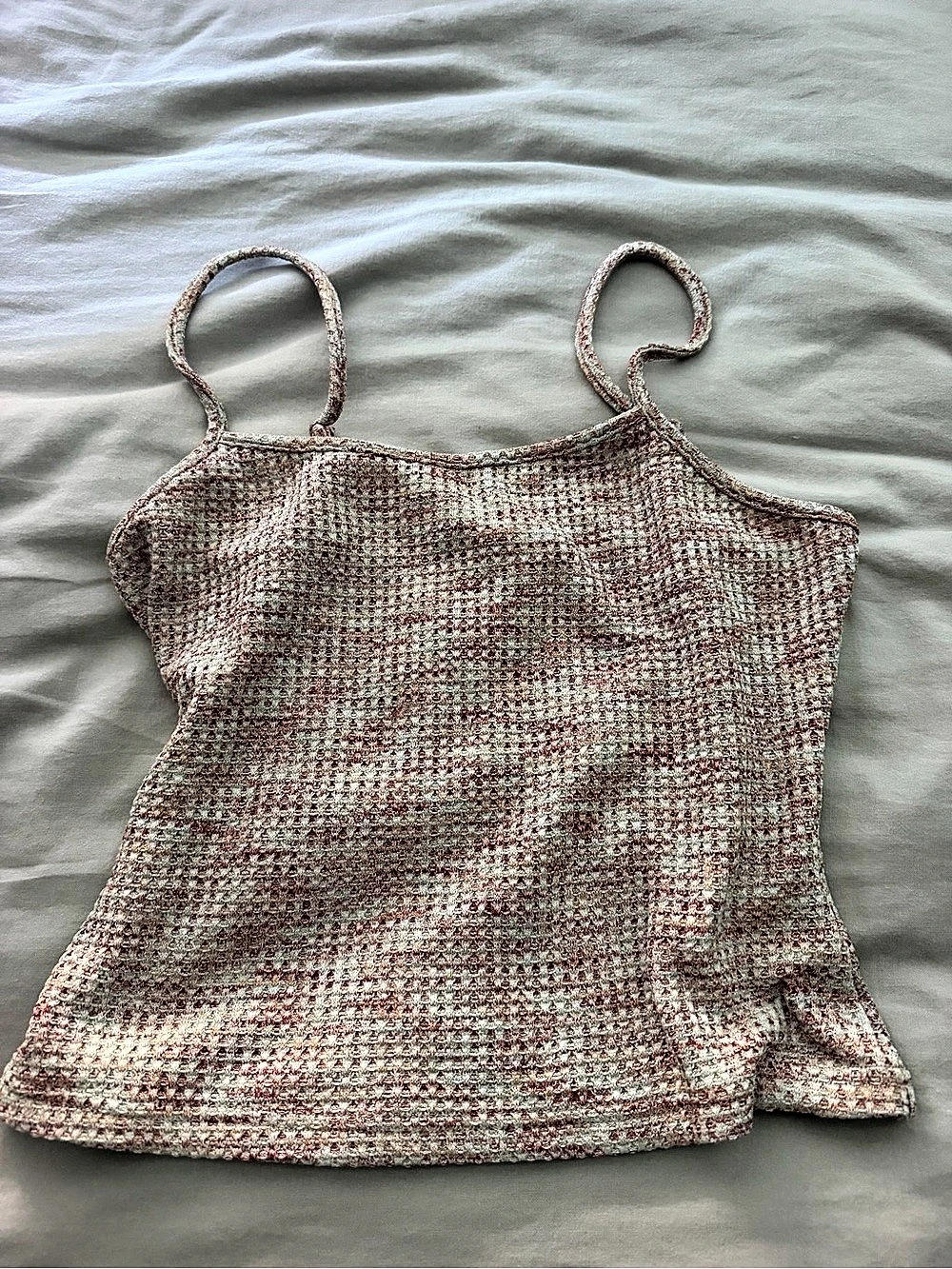 Forever 21 Pink & White Knit Tank Top Size Large
